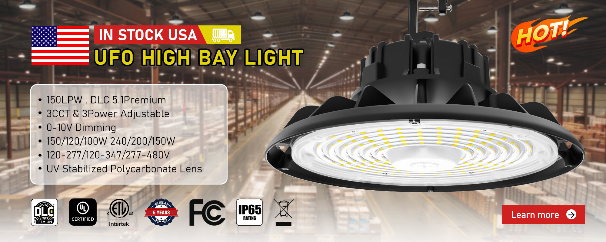 کیفیت چراغ LED UFO Highbay کارخانه