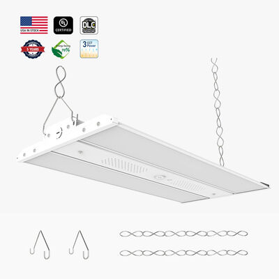 چراغ خطی صنعتی LED های‌بای 165 وات تا 400 وات با قابلیت دیمر و نور سفید روشن 5000 کلوین ایده‌آل برای انبار و روشنایی